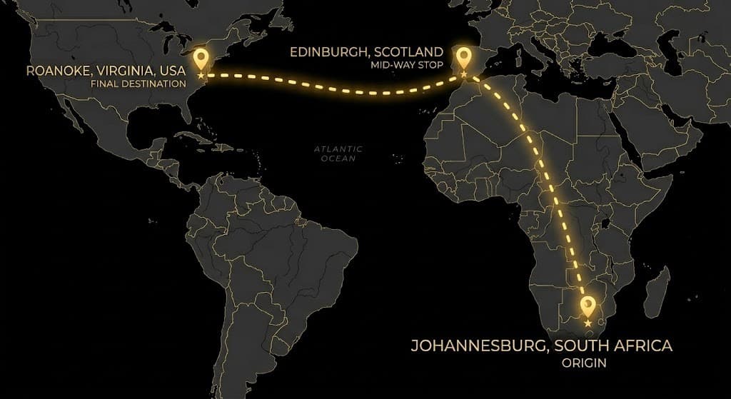 Johannesburg, South Africa to Roanoke, Virginia — James Kasza's journey